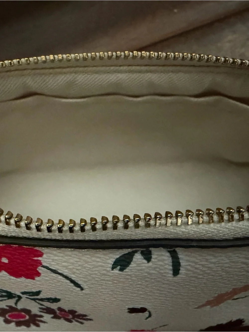 Coach Floral Leather Cosmetic Bag Pouch